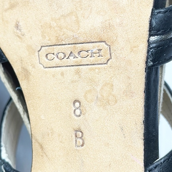 Coach Blake Leather Open Toe Heels (8) - Picture 11 of 16